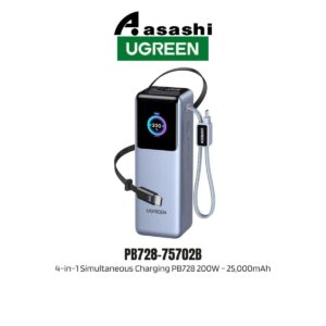 2753106f1e48abccb6fc3aabd308b971.jpeg UGREEN 4-in-1 Simultaneous Charging PB728 200W - 25,000MAH Power Bank UG-PB728-75702B