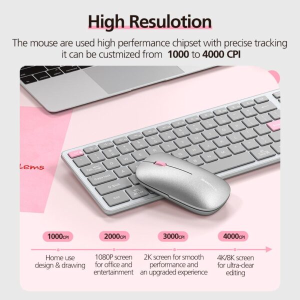 Micropack 203W 2.4G + Bluetooth Rechargeable Wireless Mouse - Grey/Orange