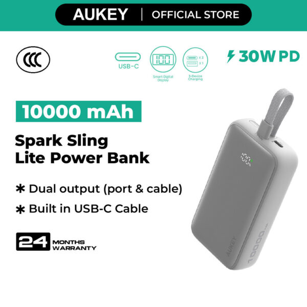 (3C Certified) AUKEY PB-Y61 30W 10000mAh Spark Sling Neo PD Power Bank