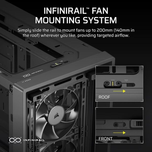 CORSAIR FRAME 4000D RS Wood (Black/White) Mid-Tower PC Case - RS120 x4