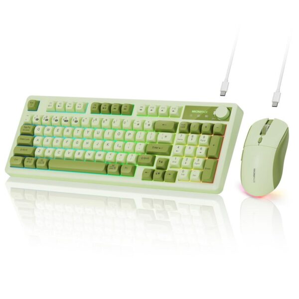 Micropack KM270W 3 Modes Rechargeable Wireless Keyboard Mouse Combo - Black/Green