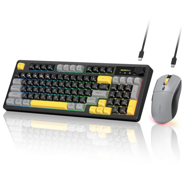Micropack KM270W 3 Modes Rechargeable Wireless Keyboard Mouse Combo - Black/Green