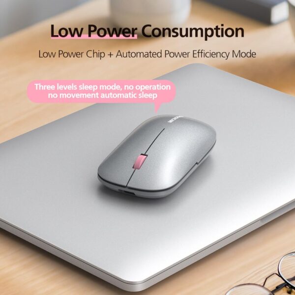 Micropack 203W 2.4G + Bluetooth Rechargeable Wireless Mouse - Grey/Orange