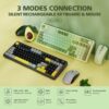 Micropack KM270W 3 Modes Rechargeable Wireless Keyboard Mouse Combo - Black/Green