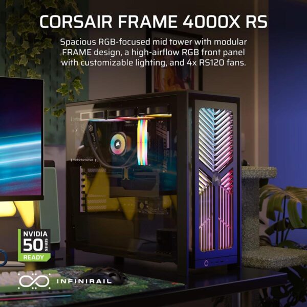CORSAIR FRAME 4000X RS (BlackWhite) Mid-Tower PC Case - RS120 x4