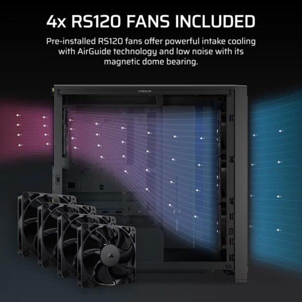 CORSAIR FRAME 4000X RS (BlackWhite) Mid-Tower PC Case - RS120 x4