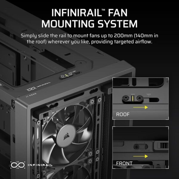 CORSAIR FRAME 4000X RS (BlackWhite) Mid-Tower PC Case - RS120 x4