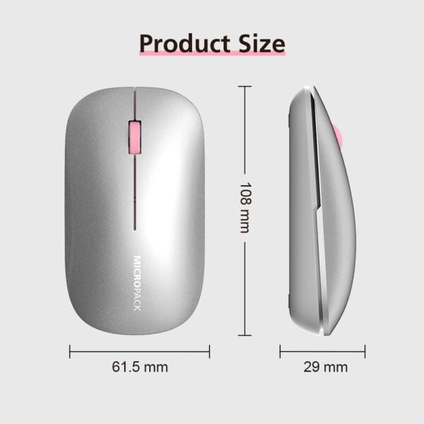 Micropack 203W 2.4G + Bluetooth Rechargeable Wireless Mouse - Grey/Orange