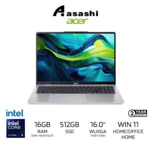 cd0e96ed668e90273dd2b8fbdcfbf649.jpeg Acer Aspire Lite 16 AL16-53P-55WM Notebook (Intel Core Ultra 5 115U/16GB DDR5-4800(1 Slot)/512GB SSD/16" WUXGA/Intel UHD Graphic/Office Home/Win11Home/2Yrs/Backpack/Silver)
