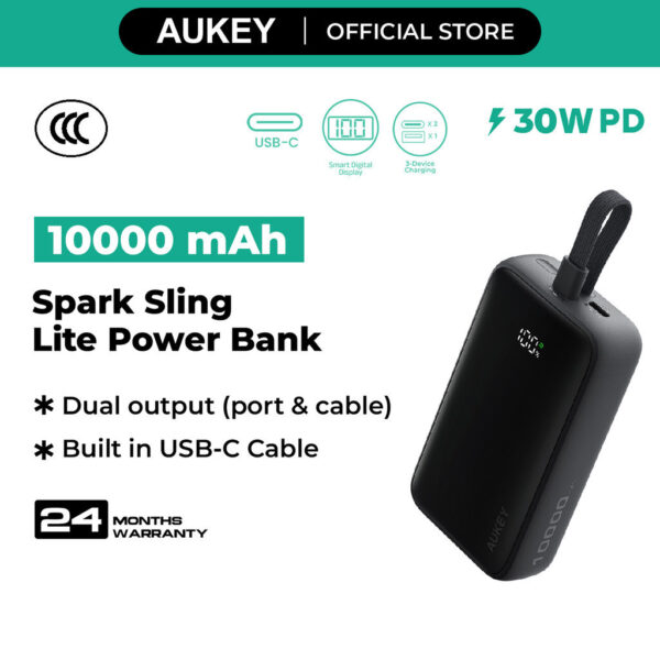 (3C Certified) AUKEY PB-Y61 30W 10000mAh Spark Sling Neo PD Power Bank