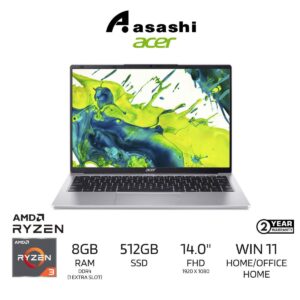 d12ae6d5fa66a6a987df63c69e8a1358.jpeg Acer Aspire Lite 14 AL14-45P-R1K9 Notebook (AMD Ryzen 3 5300U/8GB DDR4 (1 Extra Slot)/512GB SSD/14" FHD/AMD Graphic/Office Home/Win11Home/2Yrs/Backpack/Silver)