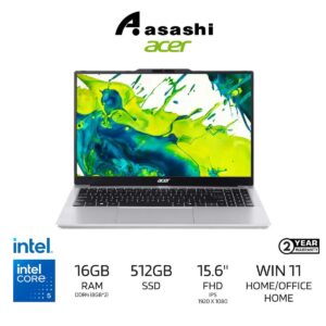 d3c147be5b17995acfc6166d2b4efb24.jpeg Acer Aspire Lite 15 AL15-53P-59PC Notebook (Intel Core 5 120U/16GB DDR4(8GB*2)/512GB SSD/15.6" FHD/Intel UHD Graphic/Office Home/Win11Home/2Yrs/Backpack/Silver)