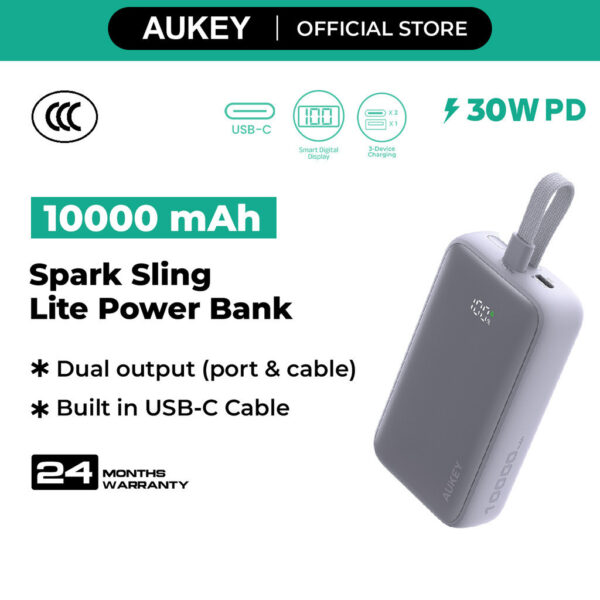 (3C Certified) AUKEY PB-Y61 30W 10000mAh Spark Sling Neo PD Power Bank