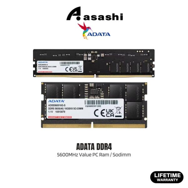 086b970bfde43a80e6bd568cb46d9d23.jpeg Adata DDR4 8GB/16GB/32GB 5600MHz Value PC Ram / Sodimm