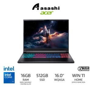 1c851e6d3107bccb26c72a64652d18d3.jpeg Acer Nitro V16S ANV16S-71-58B0 Gaming Notebook (Intel Core 5 210H/16GB DDR5-5600Mhz (1 Extra Slot)/512GB SSD/NVIDIA GeForce RTX 5060 8GB GDDR7/16" IPS WQXGA 180Hz/Office Home 2024/Win11Home/2 yr/Backpack)