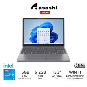 347963ec340390fa89951a785bba7a74.jpeg Lenovo IdeaPad Slim 3 15IRH10 Notebook 83K10176MJ (Intel Core i5-13420H/16GB DDR5-4800(1 Slot)/512GB SSD NVME/Intel UHD Graphic/15.3" WUXGA IPS/Win11Home/Office Home 2024+M365 Basic/2Yr Pre/Backpack/Grey)