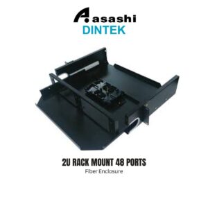 Dintek 2U Rack Mount 48 ports Sliding Type Fiber Enclosure - Metal, black colour, c/w splice tray & holder (Unloaded) 2201-48017 [SC Duplex Type] / Can change to LC Duplex Type become 96 ports