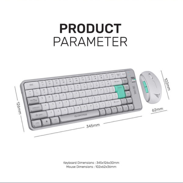 Alcatroz Tetriz Air 300C Multi-Device Rechargeable Keyboard Mouse Combo