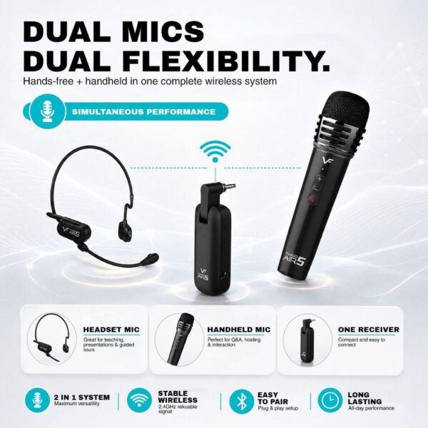 Vinnfier Tango Air 5 2 in 1 Dual Wireless Microphone System