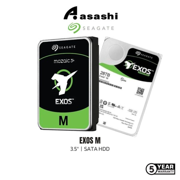 Seagate Exos M 28TB / 30TB 3.5" Enterpris SATA HDD -7200RPM/512MB (512e) ( ST28000NM003K / ST30000NM004k ) (5 Years Warranty)