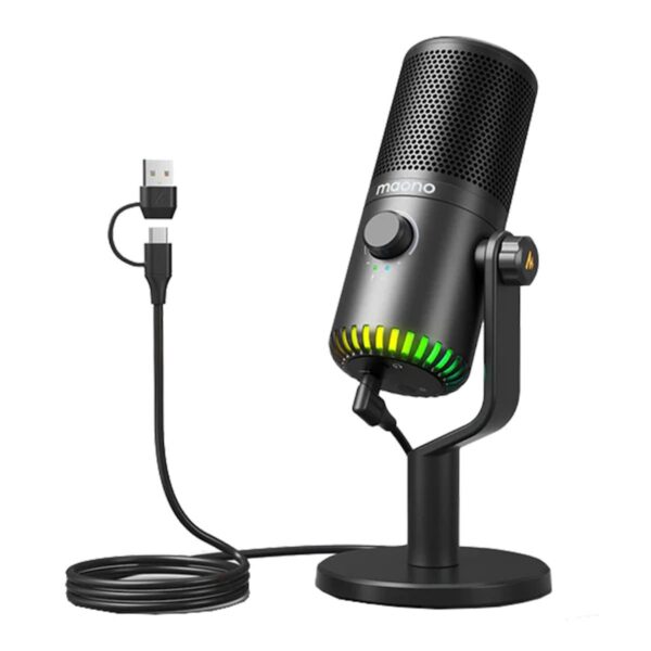 MAONO DM30RGB / DGM30RGB USB GAMING MICROPHONE WITH CONTROLLABLE RGB LIGHTING, CARDIOID PATTERN AND MAONO LINK