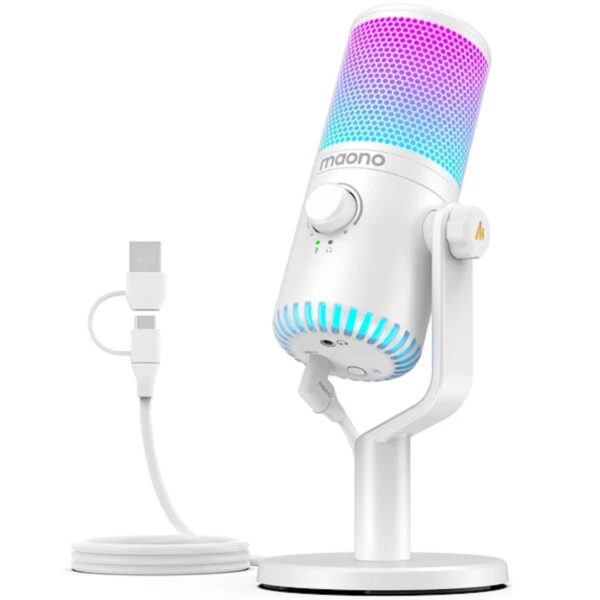 MAONO DM30RGB / DGM30RGB USB GAMING MICROPHONE WITH CONTROLLABLE RGB LIGHTING, CARDIOID PATTERN AND MAONO LINK