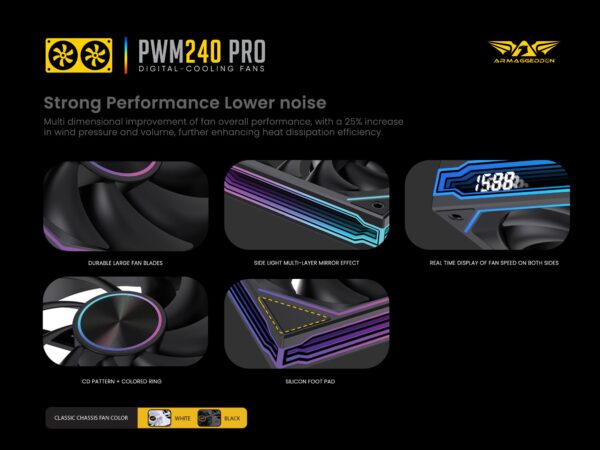 Armaggeddon ARGB PWM240-PRO Digital PC Cooling Fan