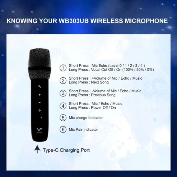 Vinnfier WB303 UB dual UHF Wireless Microphone