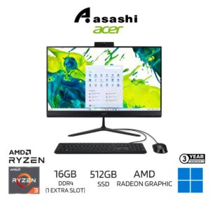 bec3aae3bf85f5188b0f82c6886c6ab6.jpeg Acer Aspire C24B-GCZN-35400W11 AiO Desktop PC – AMD Ryzen 3-5400U / 16GB DDR4 (1 Extra Slot) / 512GB SSD / 23.8" FHD Non-Touch / AMD Radeon Graphics / Wired KB&M / Office Home 2024 + M365 Basic / Windows 11 Home / 3-Year Onsite Warranty
