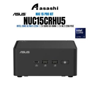 c5c4e6d0b24d4d8dd27f67042d23a86a.jpeg ASUS NUC 15 PRO KIT (TALL CASE) NUC15CRHU5 - Intel Core Ultra 5 225H | INTEL ARC | 2 x DDR5 SO-DIMM | 2 x M.2 2280 PCIe | Intel Wi-Fi 7 BT 5.4 | 3Y