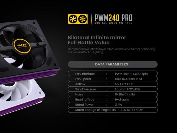 Armaggeddon ARGB PWM240-PRO Digital PC Cooling Fan