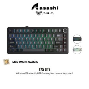 121cf8ccf6ad20d86531dbc077ea7201.jpeg AULA F75 Lite Wireless/Bluetooth/USB Gaming Mechanical Keyboard – RGB, Hot-Swappable, Milk White Switch