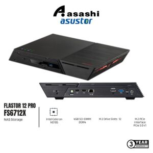 16d81fad6c276bdad0d0e6b1fb759754.jpeg ASUSTOR FS6712X-FLASTOR Storage (Intel Celeron N5105 2.0Ghz QC, 4GB DDR4, 2 x 10GbE)