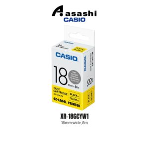 25d6e80c987d209f329737905aeba916.jpeg CASIO EZ-Label High Strength Tape (18mm) Black on Yellow XR-18GCYW1