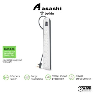 32a9b09585d623a8b95f5d8070f0184e.jpeg Belkin BSV603AF2M-MY 6-outlet Surge Protection Strip with 2M Power Cord