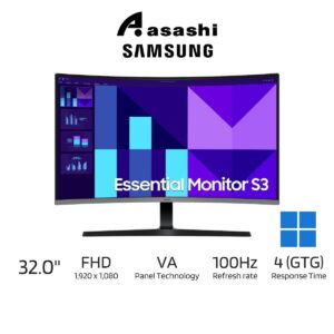 Samsung Essential LS32D390GAEXXS 32" VA Curved 100Hz 4ms FHD Monitor (VGA,HDMI)