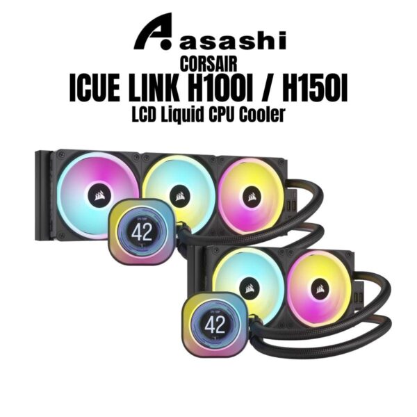 Corsair iCUE LINK H150i LCD AIO 360mm | H100i LCD AIO 240mm Liquid CPU Cooler AIO | QX120 2,400 RPM