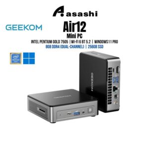 70224f7c953c06765e39c4a30bd56e65.jpeg GEEKOM Mini Air12 - Intel Pentium Gold 7505 | 8GB DDR4 (Dual-Channel) | 256GB SSD | Wi-Fi 6 BT 5.2 | Windows11 PRO - 3Y