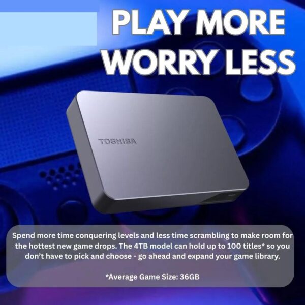 Toshiba 1TB Canvio Gaming X2 Portable External Hard Drive USB 3.0 for PlayStation/Xbox/PC HDTX210AK3AA