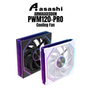 Armaggeddon ARGB PWM120-PRO 120mm Desktop PC Cooling Fan Forward/Reverse