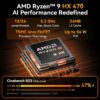 GEEKOM Mini A9 MAX - AMD Ryzen AI 9 HX 470 | 32GB DDR5 (Dual-Channel) | 1TB SSD | Wi-Fi 7 BT 5.4 | Windows11 PRO - 3Y