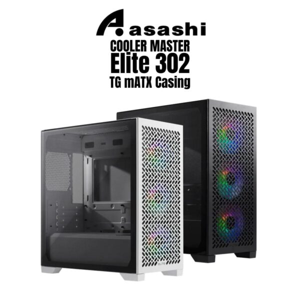 Cooler Master Elite 302 TG mATX Casing (4 x ARGB Fan)