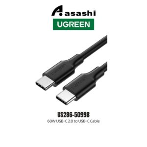 c58f501fe172b47028782dca6b8cbe19.jpeg UGREEN US286 1.5M 60W USB-C 2.0 to USB-C Cable NICKEL PLATING Charging Cable UG-US286-50998