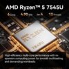 GEEKOM Mini A7 - AMD Ryzen 5 7535HS | 16GB DDR5 (Dual-Channel) | 500GB SSD | Wi-Fi 6E BT 5.4 | Windows11 PRO - 3Y