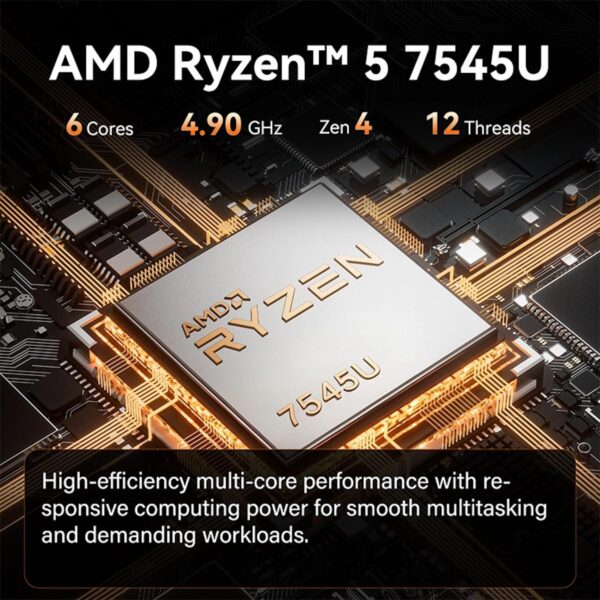GEEKOM Mini A7 - AMD Ryzen 5 7535HS | 16GB DDR5 (Dual-Channel) | 500GB SSD | Wi-Fi 6E BT 5.4 | Windows11 PRO - 3Y