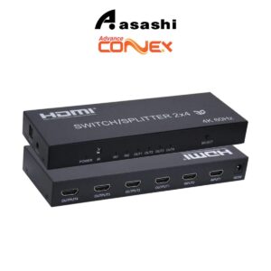 f365aa13d517cbccdb9ff3d5b901e9bb.jpeg Advance Connex 2x4 HDMI 4K Splitter Switch | Support max 4K@60 high resolution | UHD4K60 | up to 15meter | AC-HDSS2-4V2.0