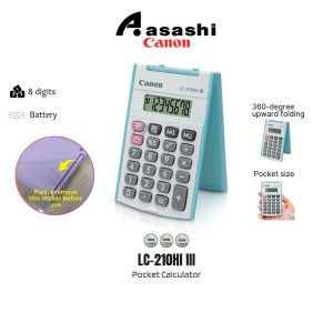 [Mini Size] CANON LC-210HI III / LC-210HI/ LC210HI Original 8 Digit Pocket Calculator (ORANGE/BLUE/PURPLE)