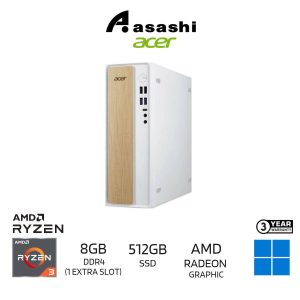1903b0a36b43d491be6bf6e824cd38cd.jpeg Acer Aspire XC102-PCSO-33200W11 PC Desktop (AMD Ryzen 3 3200U/8GB DDR4(1 Extra Slot)/512GB SSD/ AMD Radeon Vega Graphics/Wifi+BT/Wired KB & Mouse/Office Home 2024/Win11Home/3years)