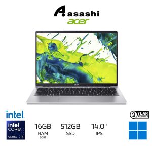 7eeeaffd344f7965f0618a8b58f4a0a1.jpeg Acer Aspire Lite 14 AL14-74P-50W3 Notebook (Intel Core Ultra 5 125H/16GB DDR5-OB(No Slot)/512GB SSD/14" WXGA IPS 120Hz/Intel ARC Graphics/Office Home/Win11Home/2Yrs/Backpack/Silver)
