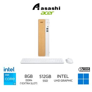 892f1ed42db246221f50b8b0c2cc404f.jpeg Acer Aspire XC102-H610D4-14100W11 PC Desktop (Intel Core i3-14100/8GB DDR4(1 Extra Slot)/512GB SSD/Intel UHD Graphics/Wifi+BT/Wireless KB & Mouse/Office Home 2024/Win11Home/3years)